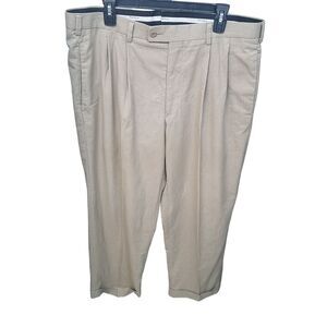Perry Ellis Portfolio Mens Size 36x29 Tan Geometric Dress Pants
